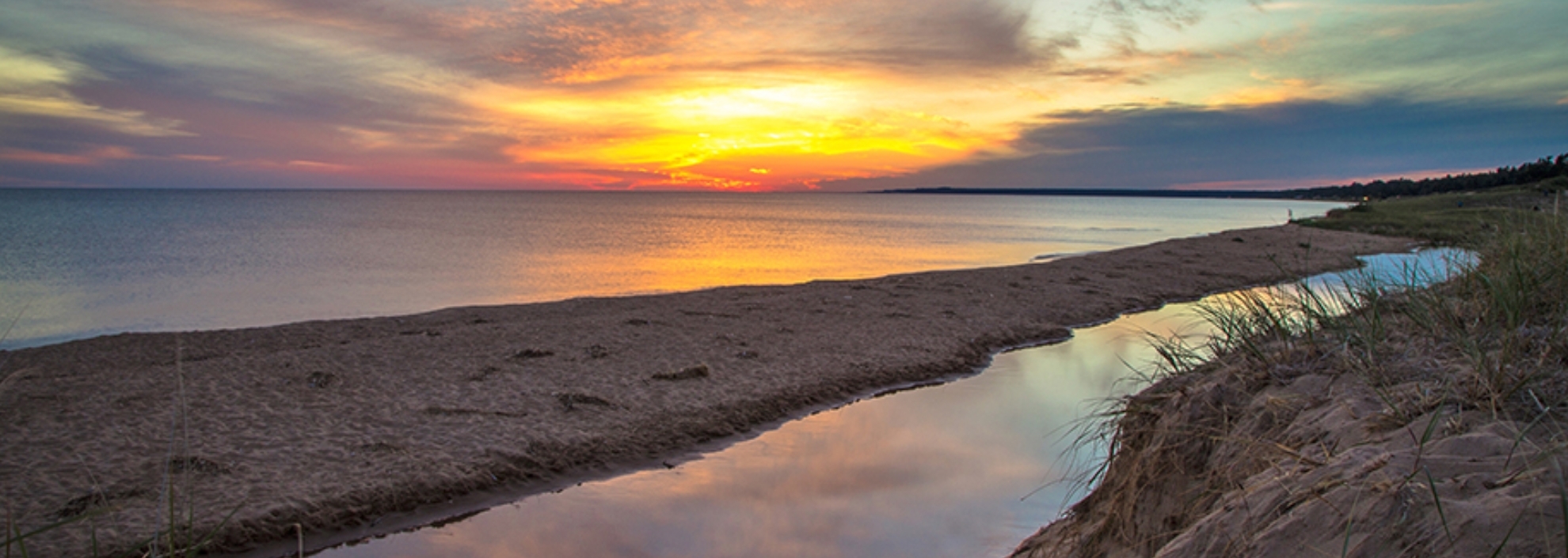 Lake Michigan Coast at sunset